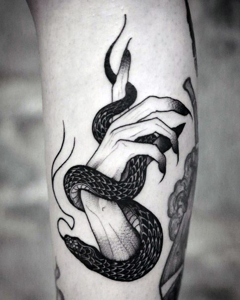 Snake Pet Tattoo Womens Hands