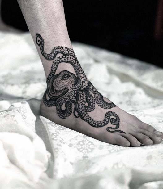 Snake Tattoo Womens Foot