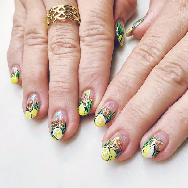 Snazzy Popular Lemon Citrus Nail Inspiration For Women