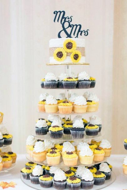 Snflower Themed Womens Wedding Cake Dessert