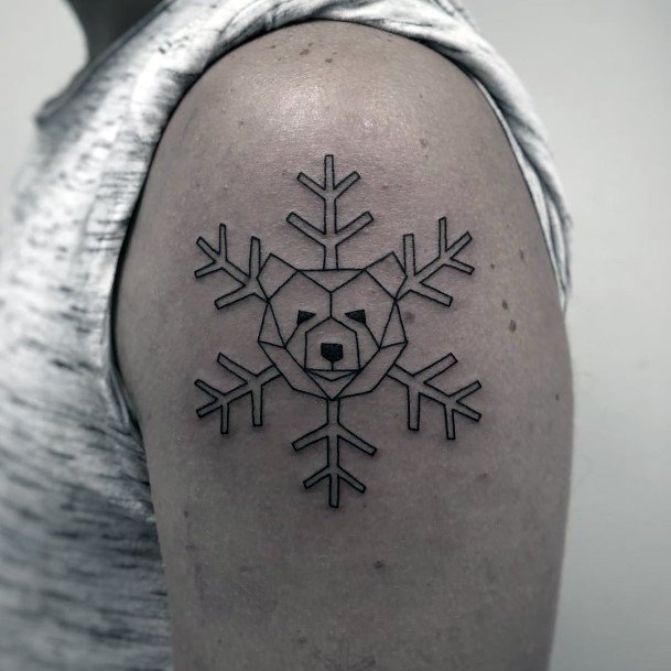 Snow Flake Bear Tattoo For Women Upper Arms