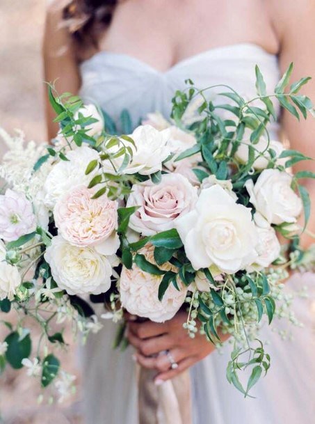 Snow White And Blush Wedding Flowers Bouquet