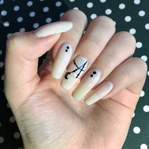 Snow White Nails And Moon Art Women