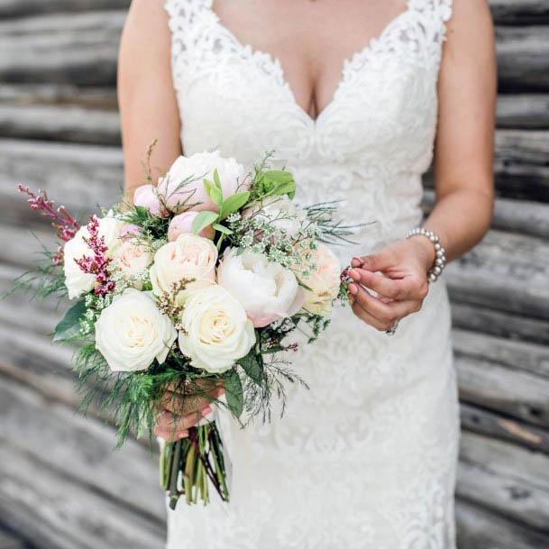 Snow White Rose Wedding Bouquet