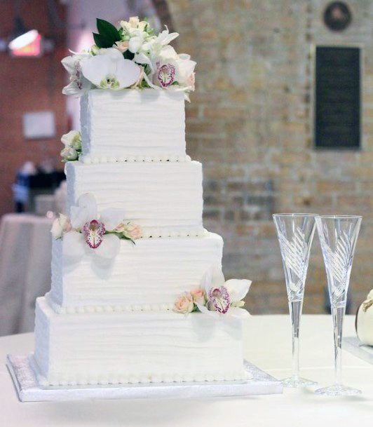 Snow White Square Wedding Cakes