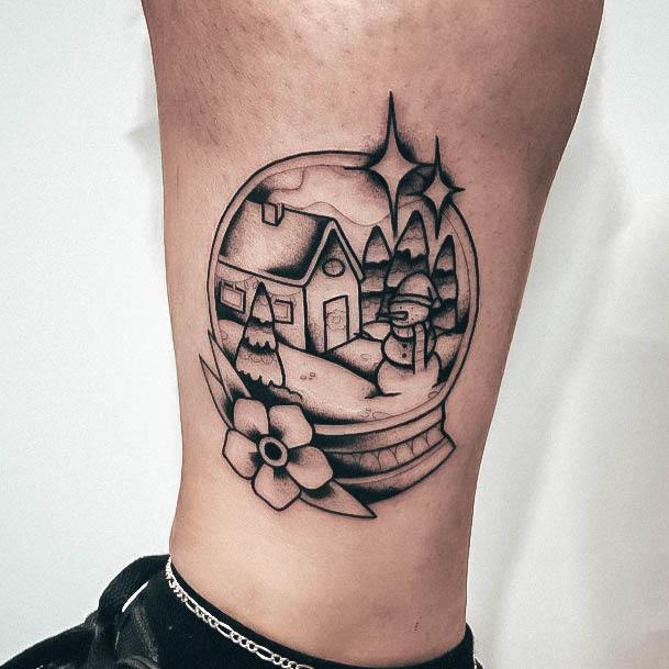 Snowglobe Tattoo For Ladies