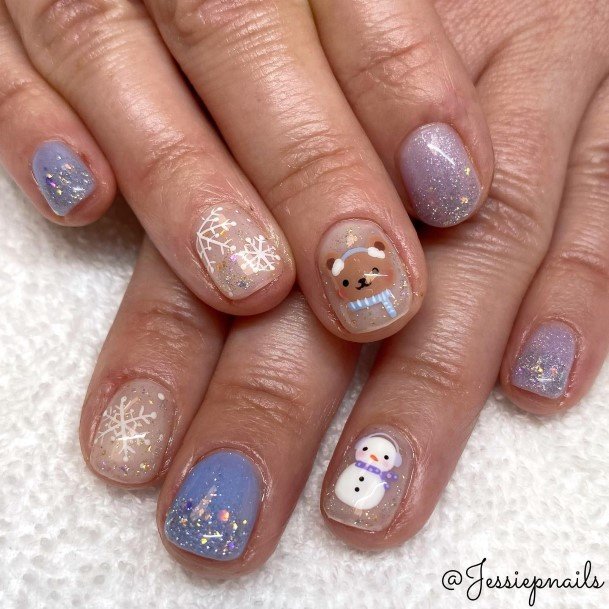 Snowman Nail For Ladies