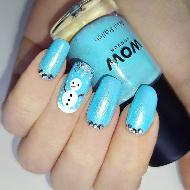 Snowman Nails For Girls