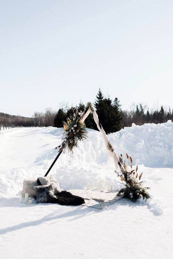 Snowtime White Wedding Arch Flowers