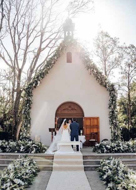 Snowy Church Wedding Decorations