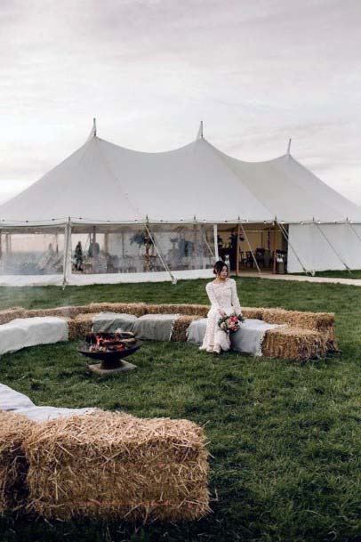 Snowy White Wedding Tent Decors