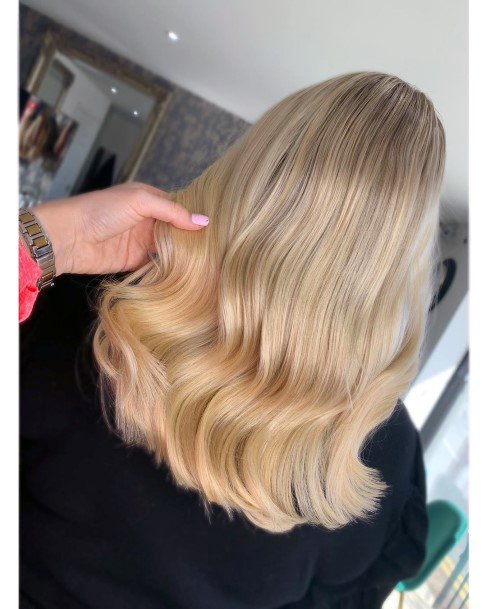 Soft Glossy Blonde Long Hair Style For Women And Girls