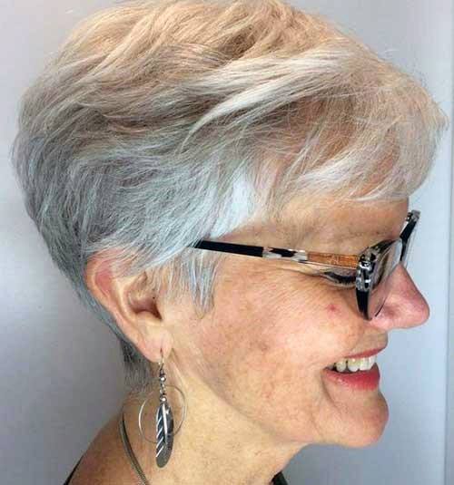 Soft Grey Natural Pixie Short Hairstyles For Women Over 60