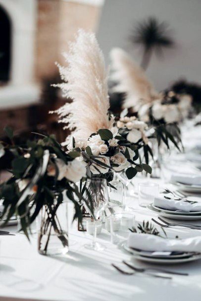 Soft White And Green Boho Wedding Flowers