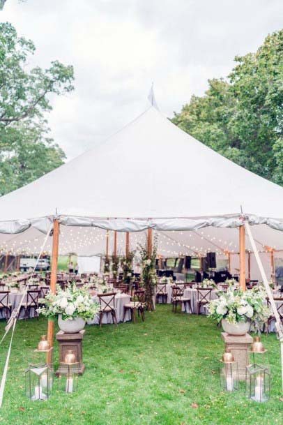 Soft White Wedding Tent Decorations