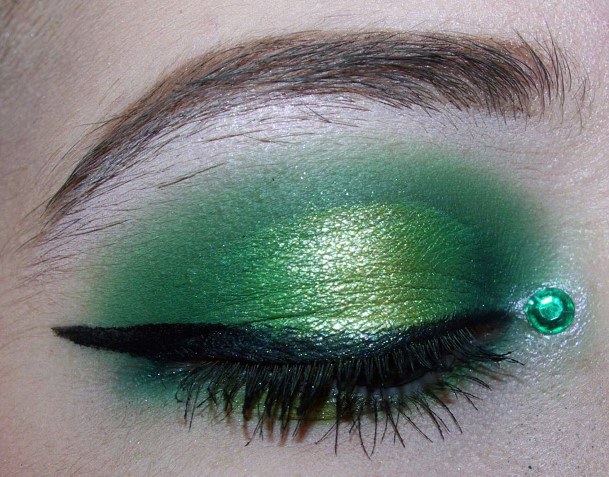 Solid Green Dark Eyeshadow Women