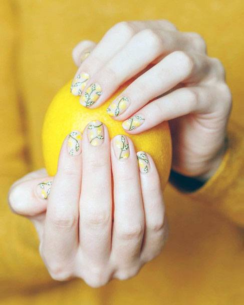 Sour Cute Trendy Citrus Lemon Nail Ideas For Women