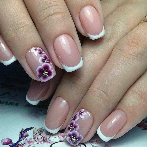 Spa French Manicure With Lavendar Orchid