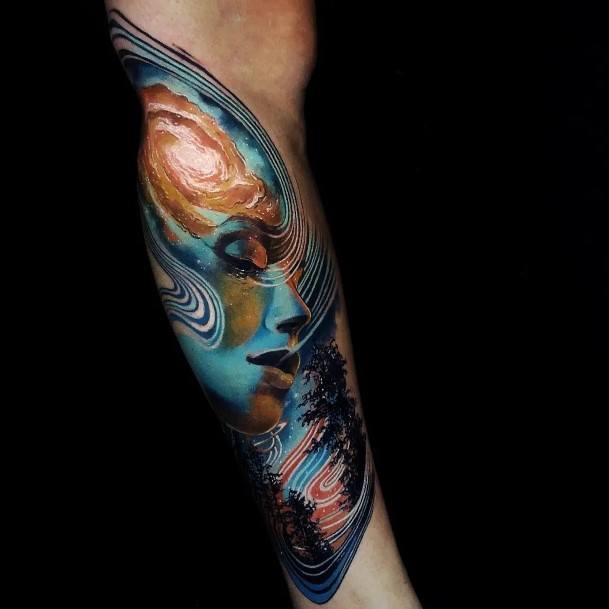 Space Tattoo For Ladies