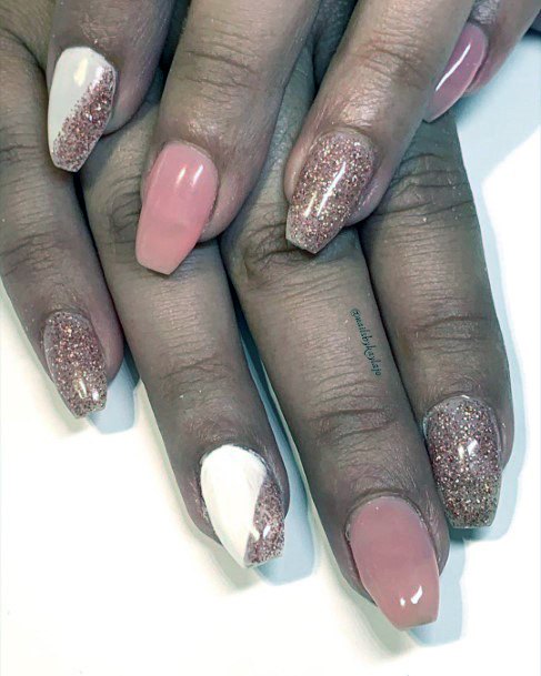 Sparkles Blush Pink Nails For Women