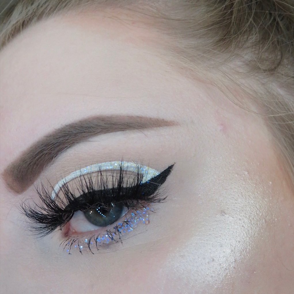 Sparkles Of Blue Eyeliner Look Women