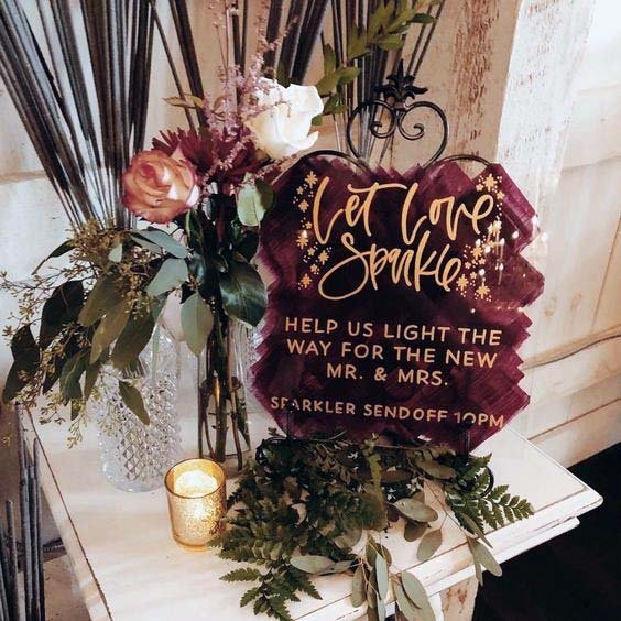 Sparkling Burgundy Board Wedding Decorations