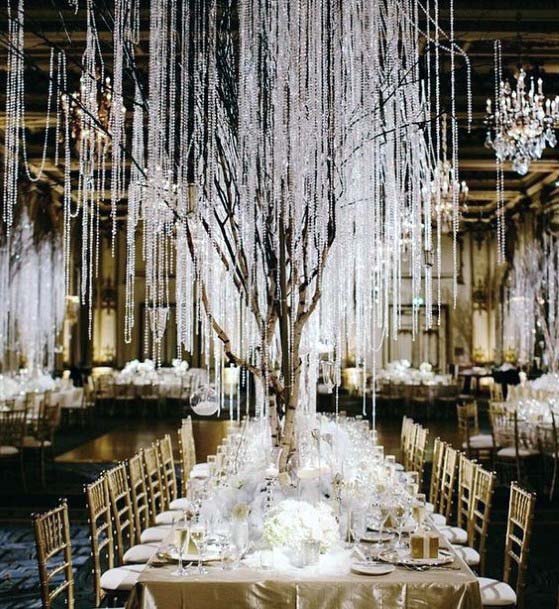 Sparkling Crystal Lights Wedding Tree Decor