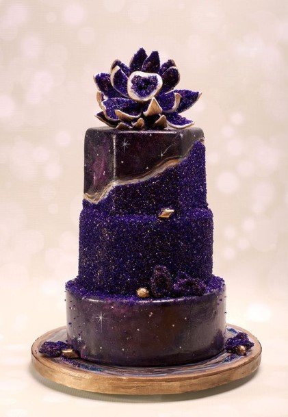 Sparkling Purple Wedding Cake