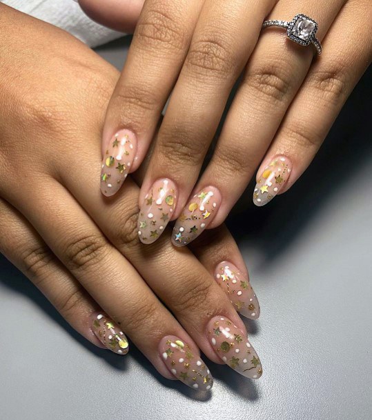 Sparkling Transparent Nails For Women