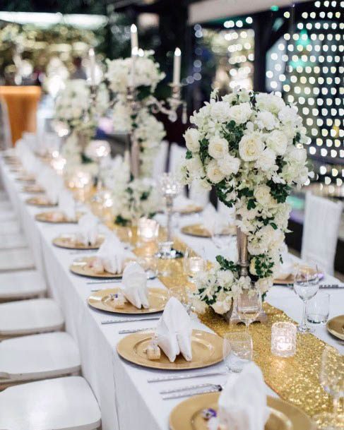 Sparkling White Wedding Flower Centerpieces
