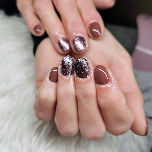 Sparkly Brown Nails For Women