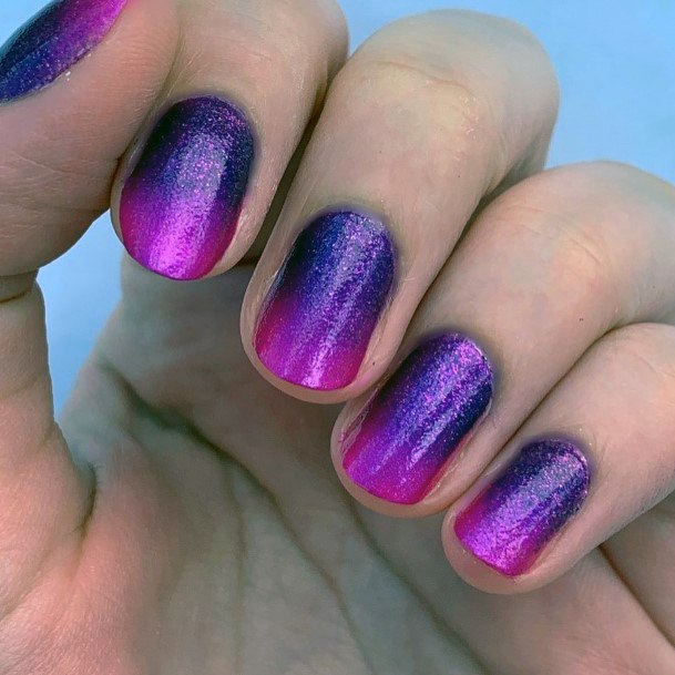 Sparkly Ombre Pink And Purple Nail Ideas For Ladies