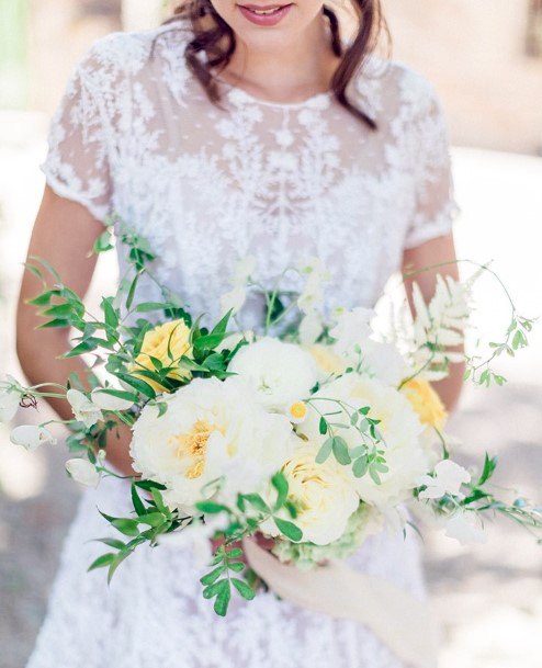 Sparkly White And Yellow Wedding Flowers