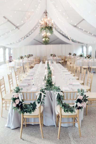 Sparkly White Wedding Tent Decorations