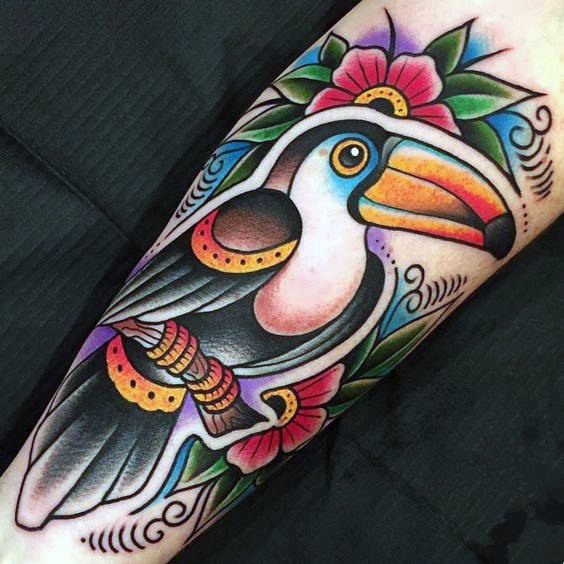 Spectacular Bird Traditional Tattoo Womens Arms