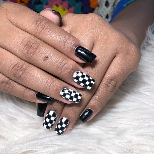 Spectacular Checkered Nails Women