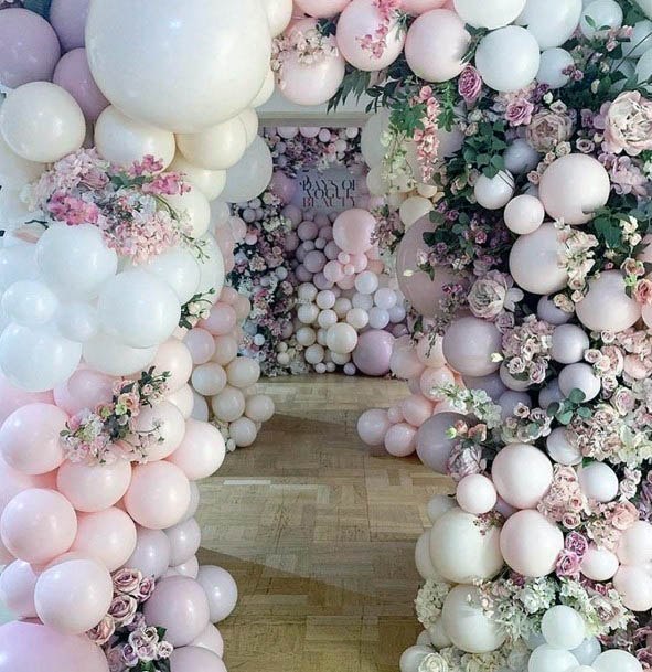 Spectacular Purple Pink White Major Balloon Decoration Ideas For Wedding