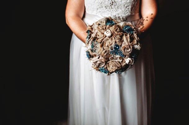 Spherical Burlap Floral Bunch Wedding Decor