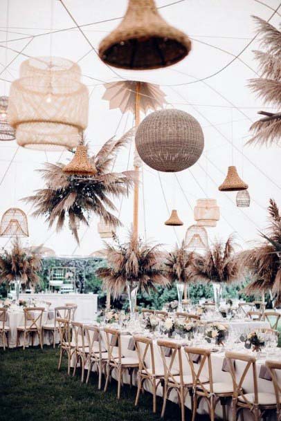 Spherical Lanterns On Wedding Tent Decorations