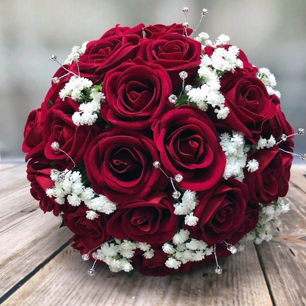 Spherical Red Wedding Flower Ball