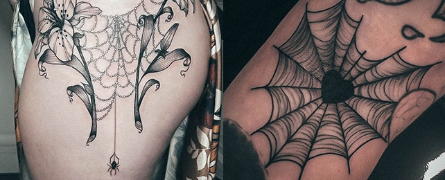 Top 100 Best Spider Web Tattoos For Women – Spun Silk Design Ideas