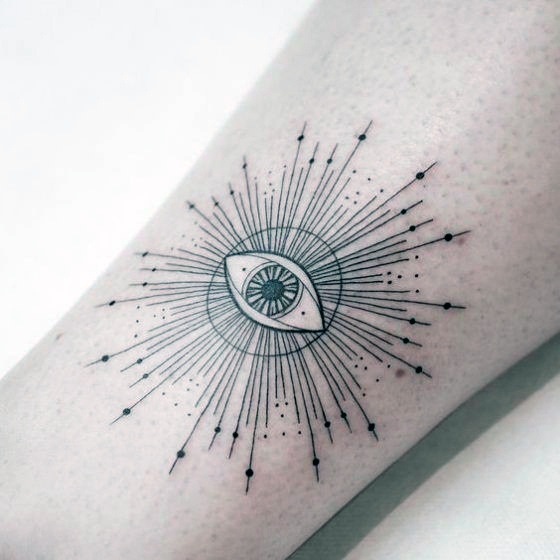 Spikes Eye Tattoo Womens Arms