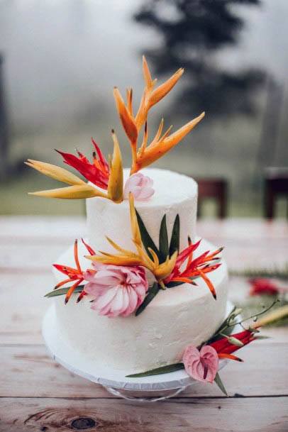 Spikey Flowers Wedding Cake