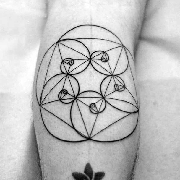 Spiral Design And Geometric Tattoo Women