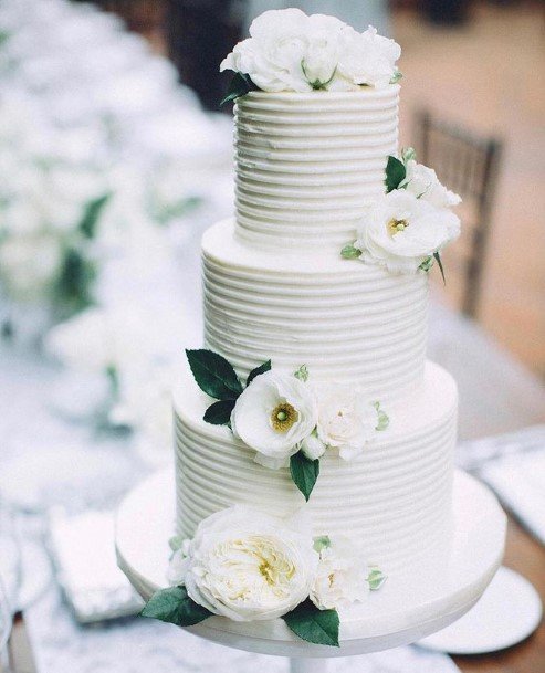 Spiral Texture White Wedding Cake