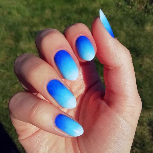 Splendid Blue Ombre Nails Women