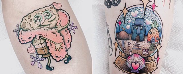 Top 100 Best Spongebob Tattoos For Women – Squarepants Design Ideas