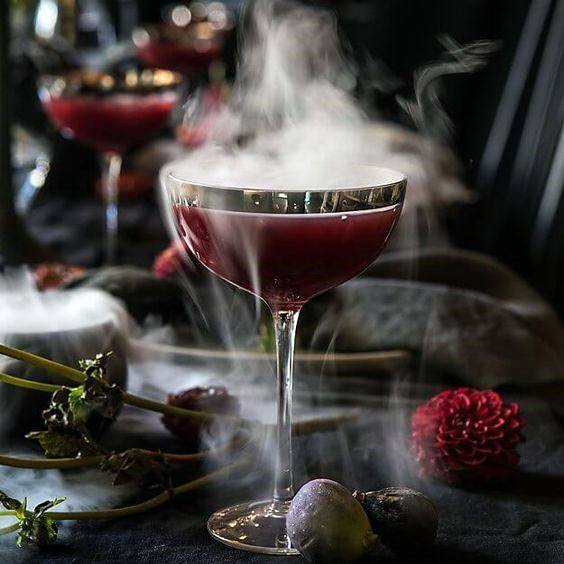 Spooky Bloody Misty Halloween Wedding Drink Inspiration