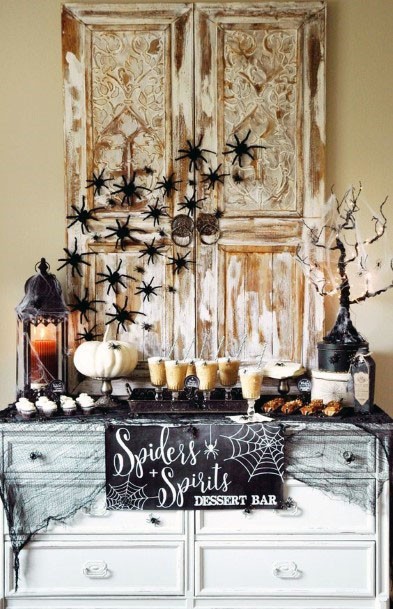 Spooky Delicious Spider Spirit Dessert Bar Halloween Wedding Ideas