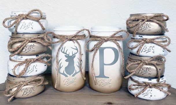 Spray Painted Ombre Mason Jar Wedding Decorations